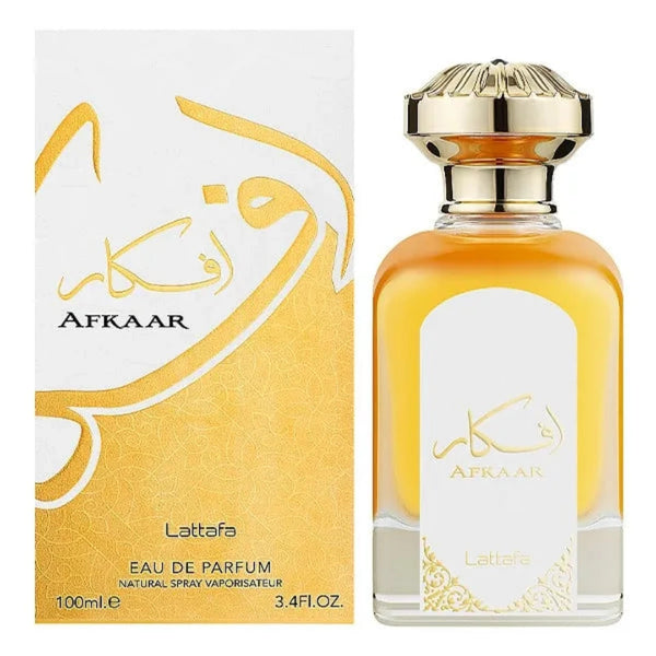 Lattaafa Afkaar perfume bottle and packaging on a white background
