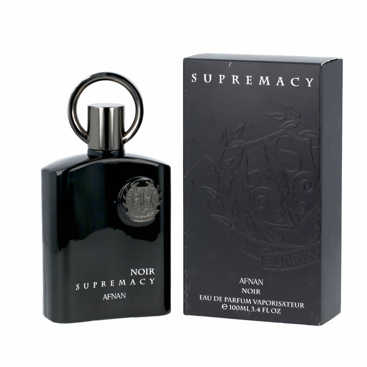 Afnan Afnan Supremacy Noir 100ml EDP for Men – Green Woody Aromatic Fragrance feature on homepage bottle - view 3 - Premium fragrance collection Malaysia