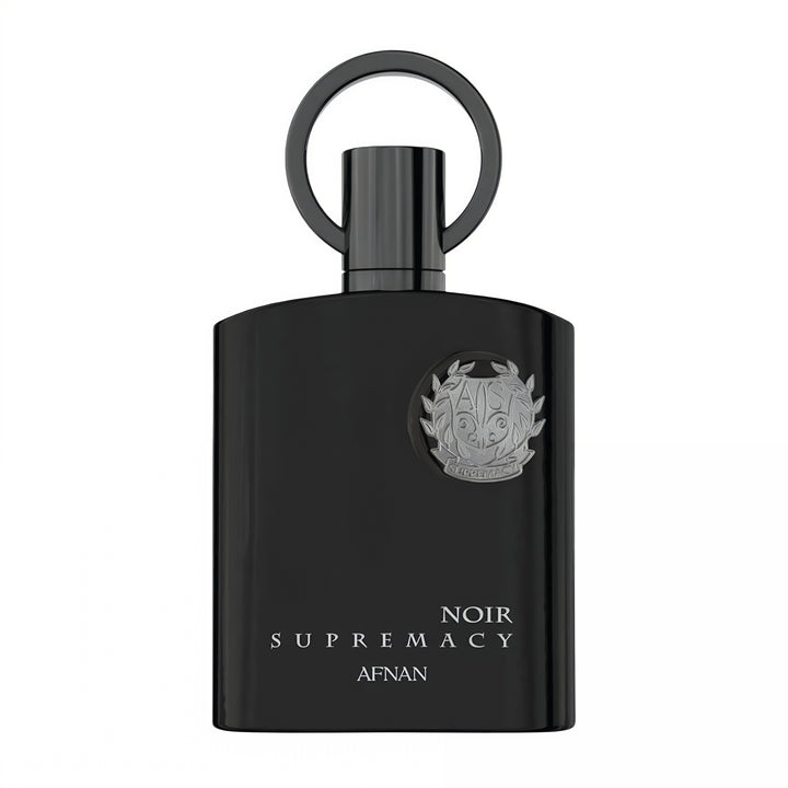 Afnan Afnan Supremacy Noir 100ml EDP for Men – Green Woody Aromatic Fragrance feature on homepage bottle - view 2 - Premium fragrance collection Malaysia