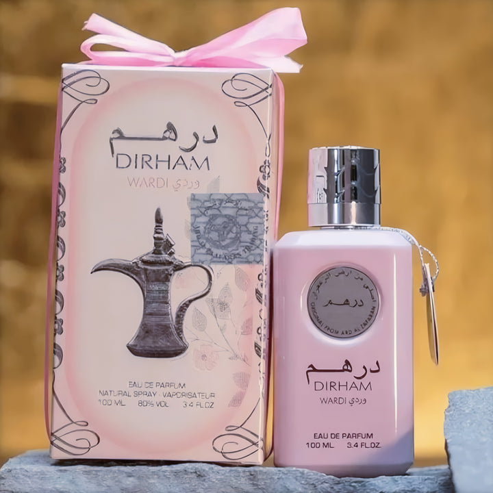 ard al zaafaran Ard Al Zaafaran Dirham Wardi 100ml EDP – Women’s Sweet Rose Perfume feature on homepage bottle - view 4 - Premium fragrance collection Malaysia