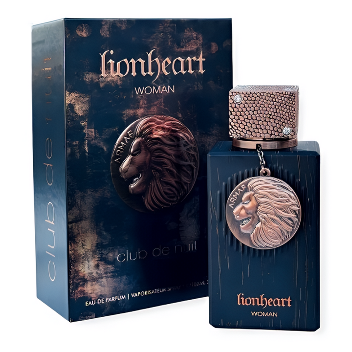 Lionheart women's perfume bottle and packaging on a white background