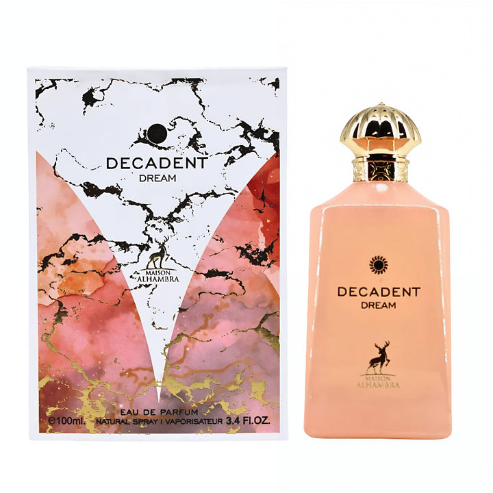 Decadent Dream perfume bottle and packaging on a white background