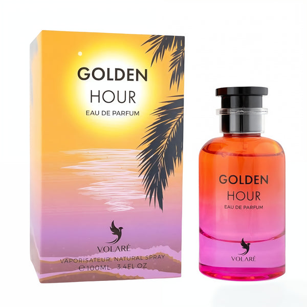 Volare Golden Hour 100ml EDP – Unisex Citrus Floral Fresh Perfume feature on homepage bottle - Premium fragrance collection Malaysia