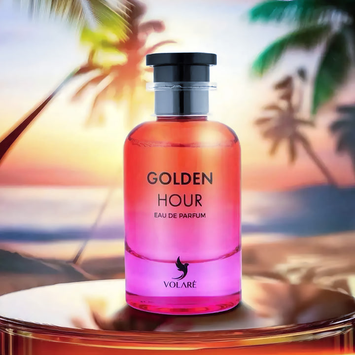 Volare Golden Hour 100ml EDP – Unisex Citrus Floral Fresh Perfume feature on homepage bottle - view 4 - Premium fragrance collection Malaysia