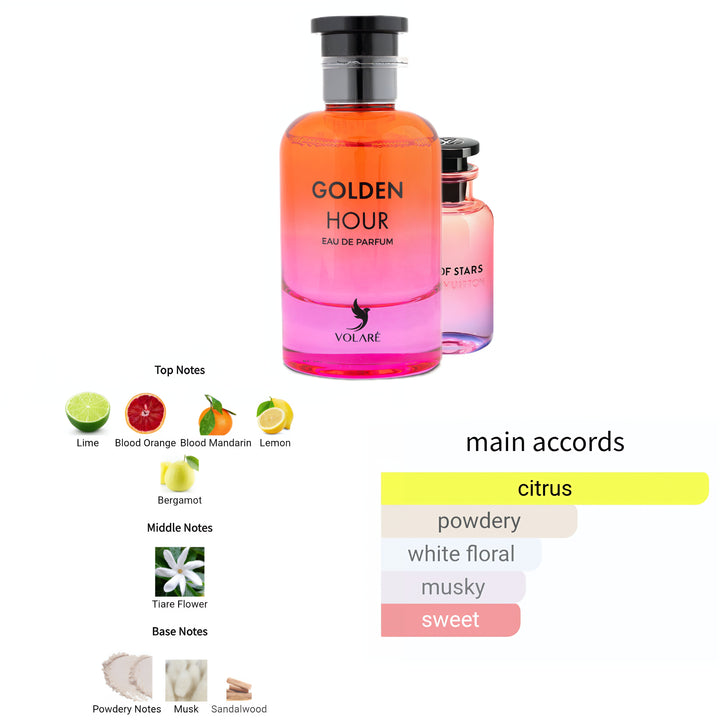 Volare Golden Hour 100ml EDP – Unisex Citrus Floral Fresh Perfume feature on homepage bottle - view 2 - Premium fragrance collection Malaysia