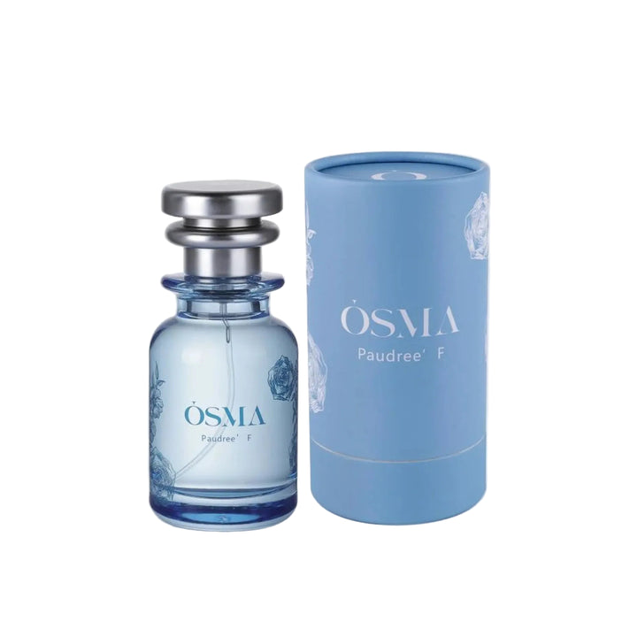 Osmia Paudree F perfume bottle and packaging on a white background