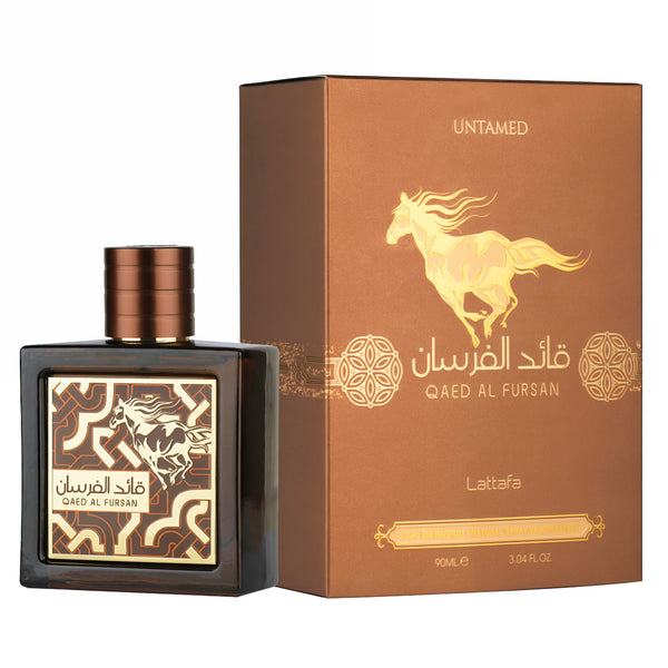 Lattafa Qaed Al Fursan Untamed Lattafa Perfumes 90ml EDP Najim for Men feature on homepage bottle - view 3 - Premium fragrance collection Malaysia