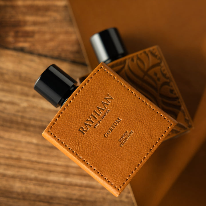 Rayhaan Rayhaan Leather Collection 100ml EDP – Corium, Dark Leather, Cordova feature on homepage bottle - view 3 - Premium fragrance collection Malaysia