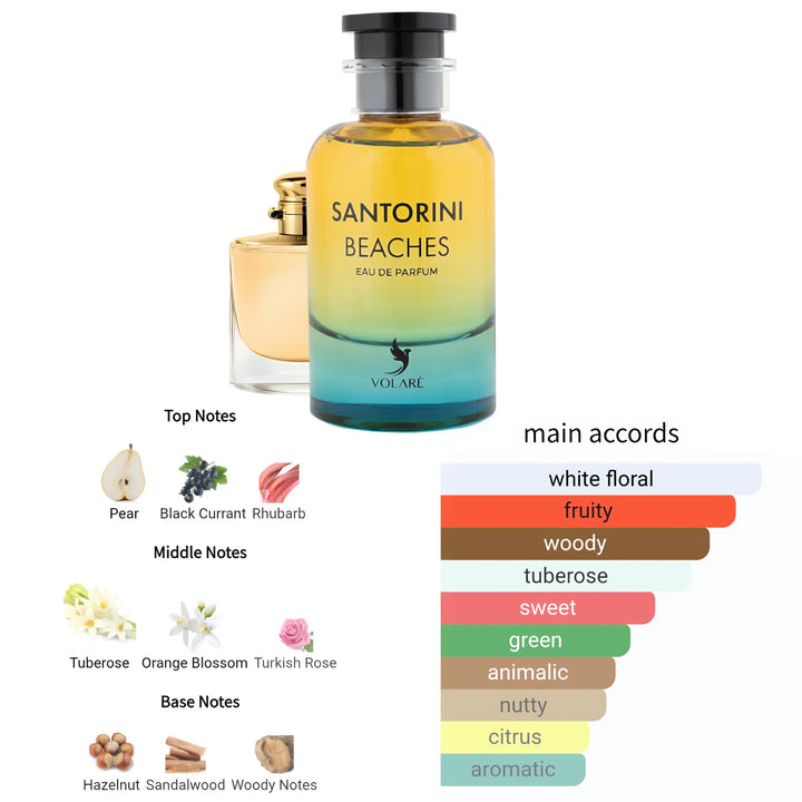 Volare Santorini Beaches 100ml EDP – Women’s Floral Sweet Fruity Perfume feature on homepage bottle - view 2 - Premium fragrance collection Malaysia