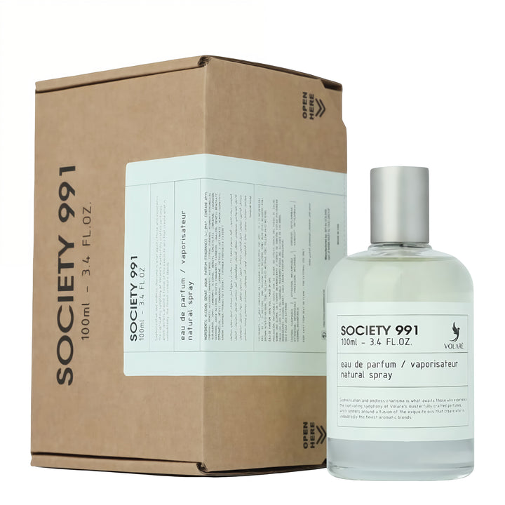 Volare Society 991 100ml EDP – Unisex Spicy, Woody, Fruity Floral Perfume feature on homepage bottle - view 4 - Premium fragrance collection Malaysia