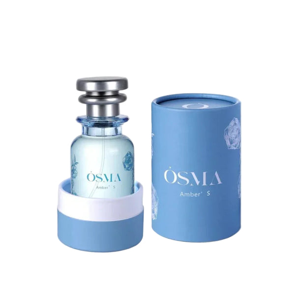OSMA Amber S perfume bottle and packaging on a light gray background