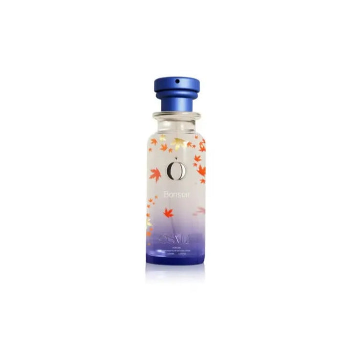 Bottle with a blue cap and gradient design on a white background