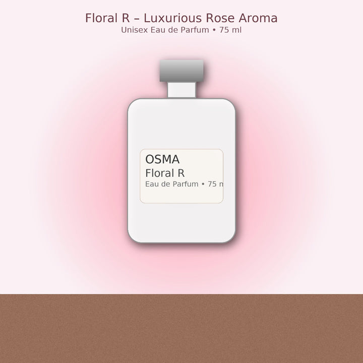 Floral R Perfume 75 ml — unisex rose & cedarwood Eau de Parfum bottle