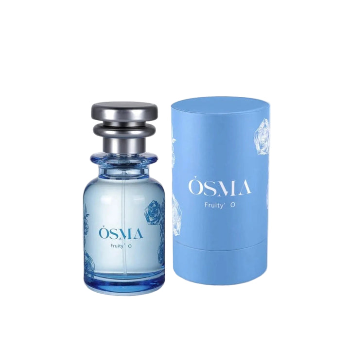 OSMA perfume bottle and packaging on a light gray background