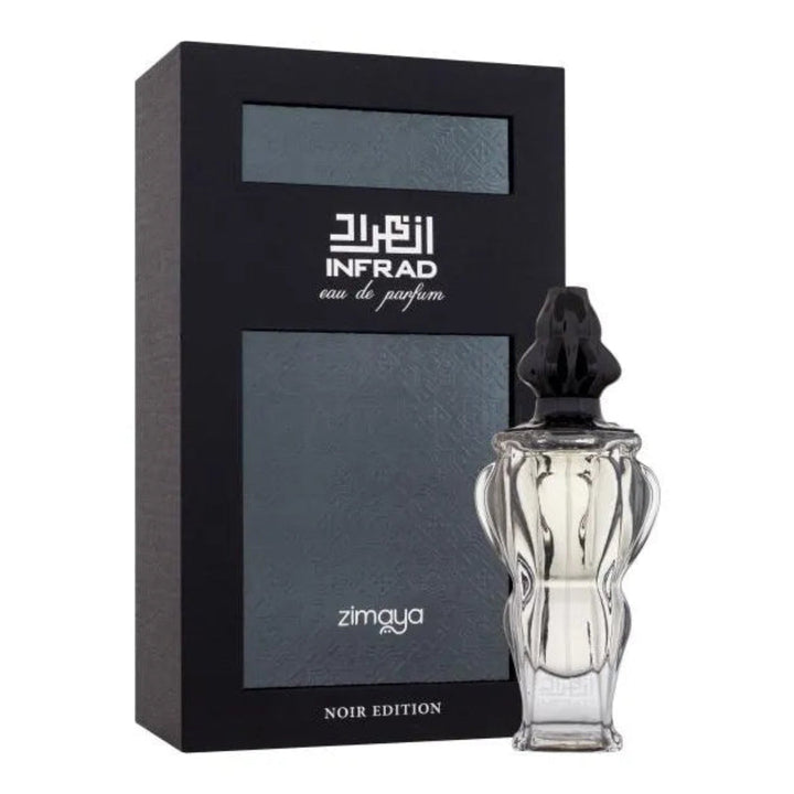 Zimaya Noir Edition perfume bottle with packaging on a white background