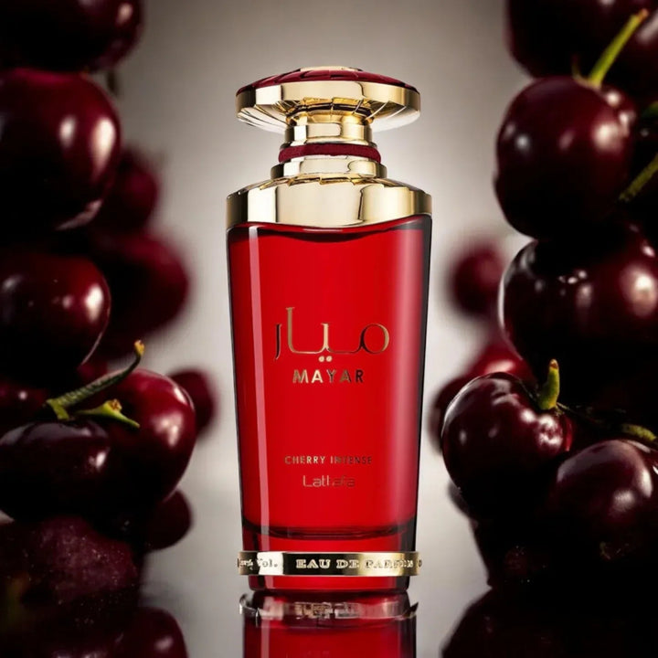 Mayar Cherry Intense Perfume Bottle Design – Elegant Arabic Perfume for Women