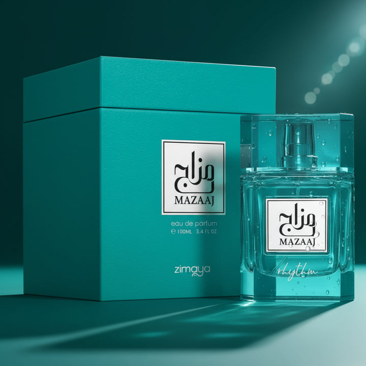 Zimaya Mazaaj Rhythm perfume bottle 100 ml unisex fragrance long lasting citrus scent