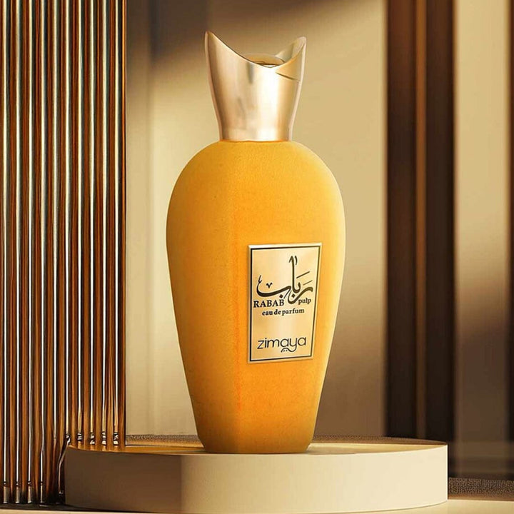 Wearing Rabab Pulp Zimaya unisex perfume with mango amber scent Malaysia Perfume