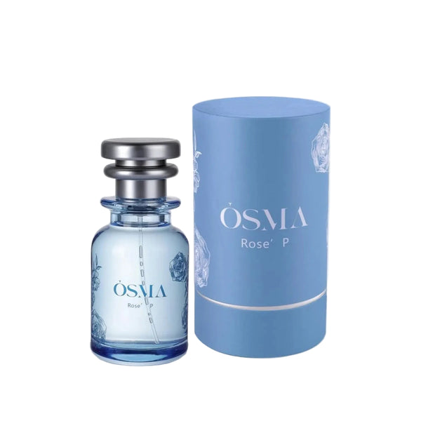 OSMA Rose P perfume bottle and packaging on a light gray background