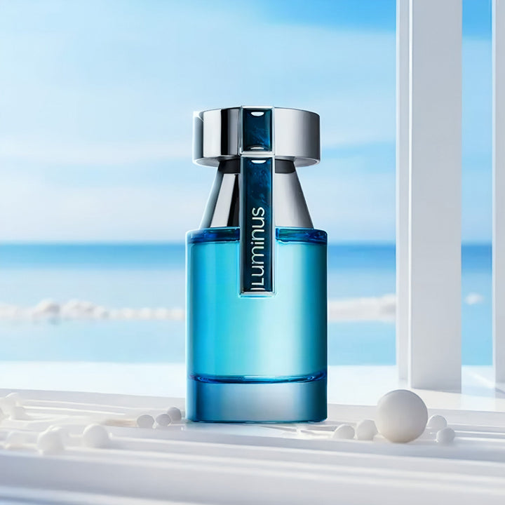 Luminus Pour Homme Rue Broca for men against a bright, minimalistic background