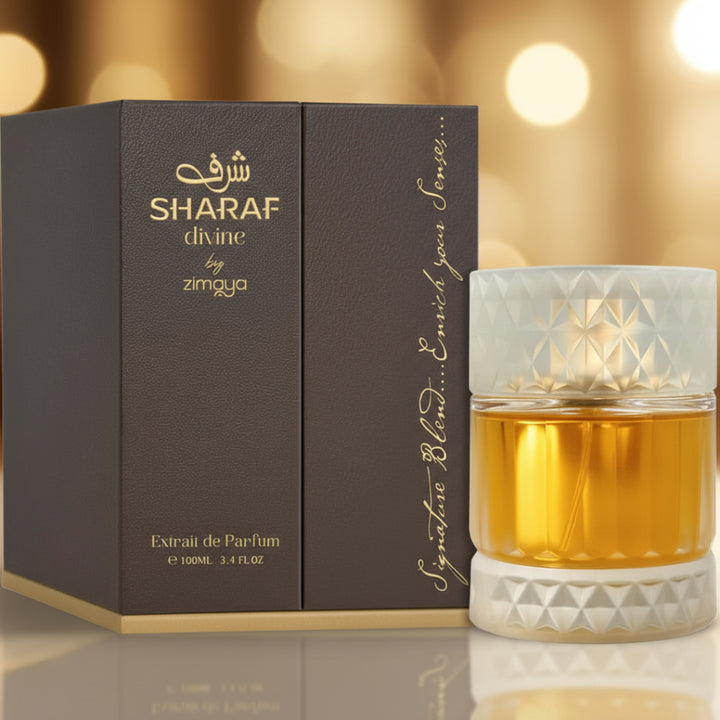 Wearing Sharaf Divine Zimaya unisex perfume – elegant amber woody extrait Malaysia Perfume